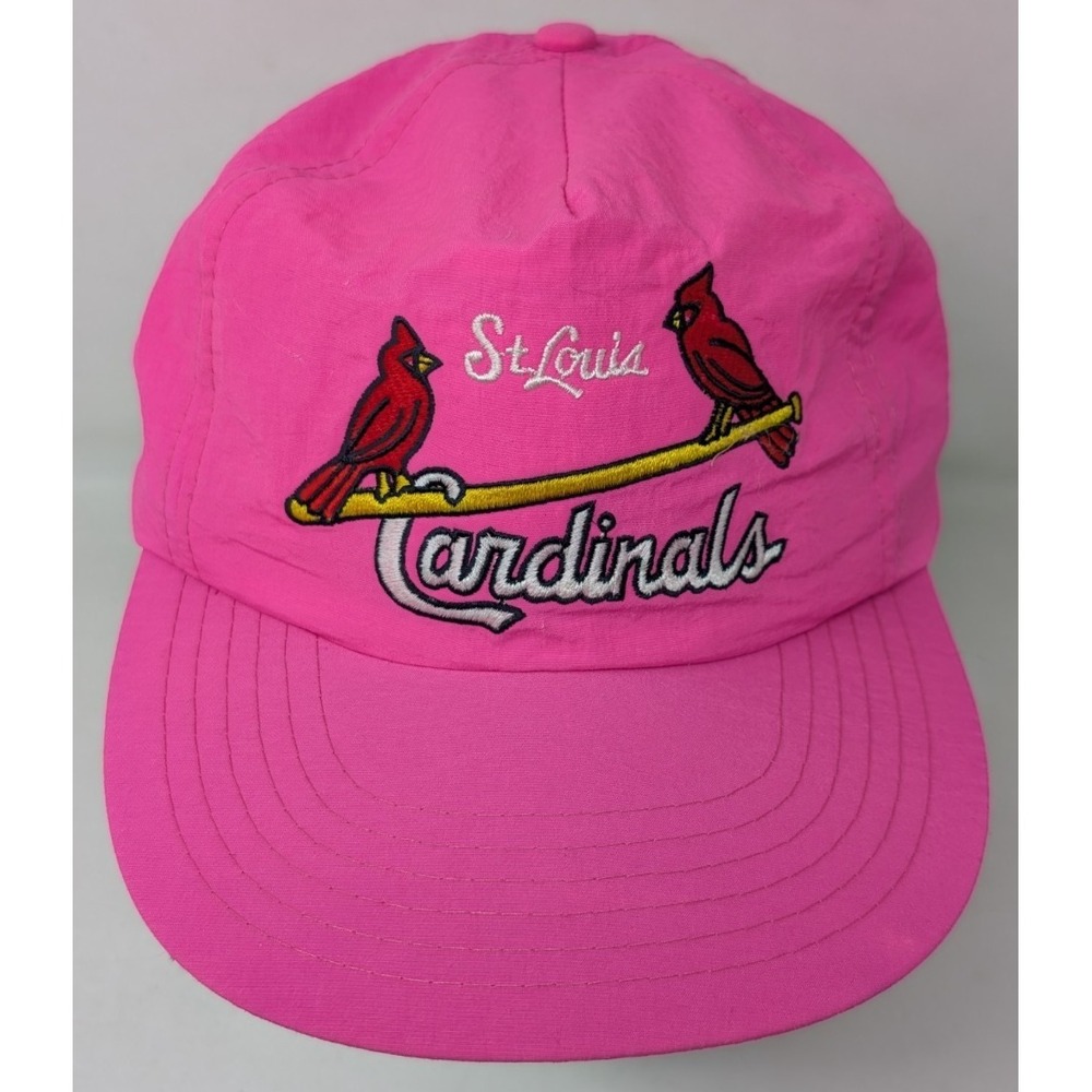 Vintage St. Louis Cardinals Hot Pink Neon Snapback Hat Nylon MLB Annco 90s 1990s